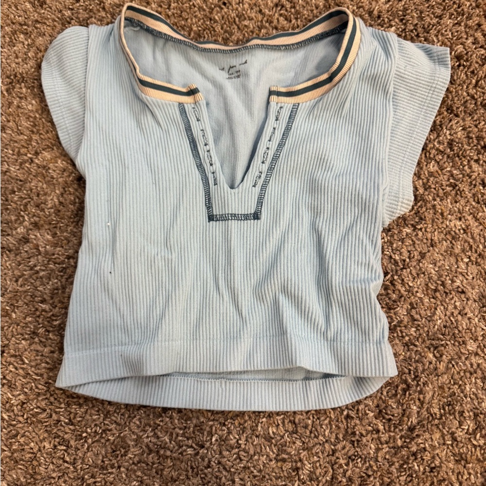 Urban Outfitters Blue Ribbed Knit Top